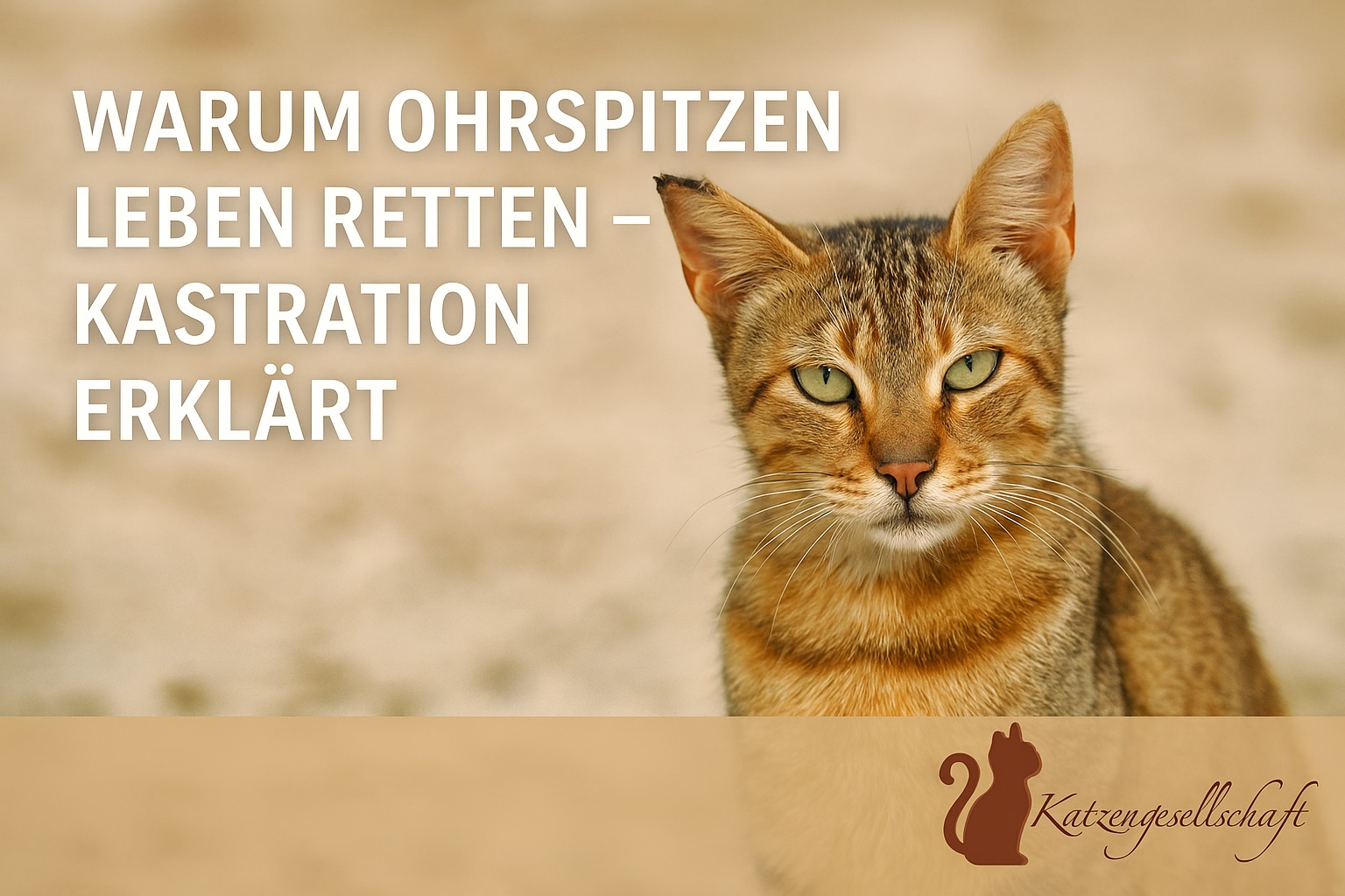 Straßenkatze mit abgeschnittener Ohrspitze – Zeichen einer Kastration zum Schutz der Straßenkatzenpopulation.